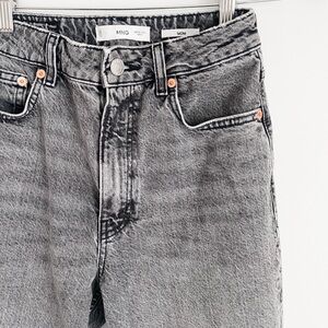 Mango High Rise Mom Jeans, Grey - Size 2